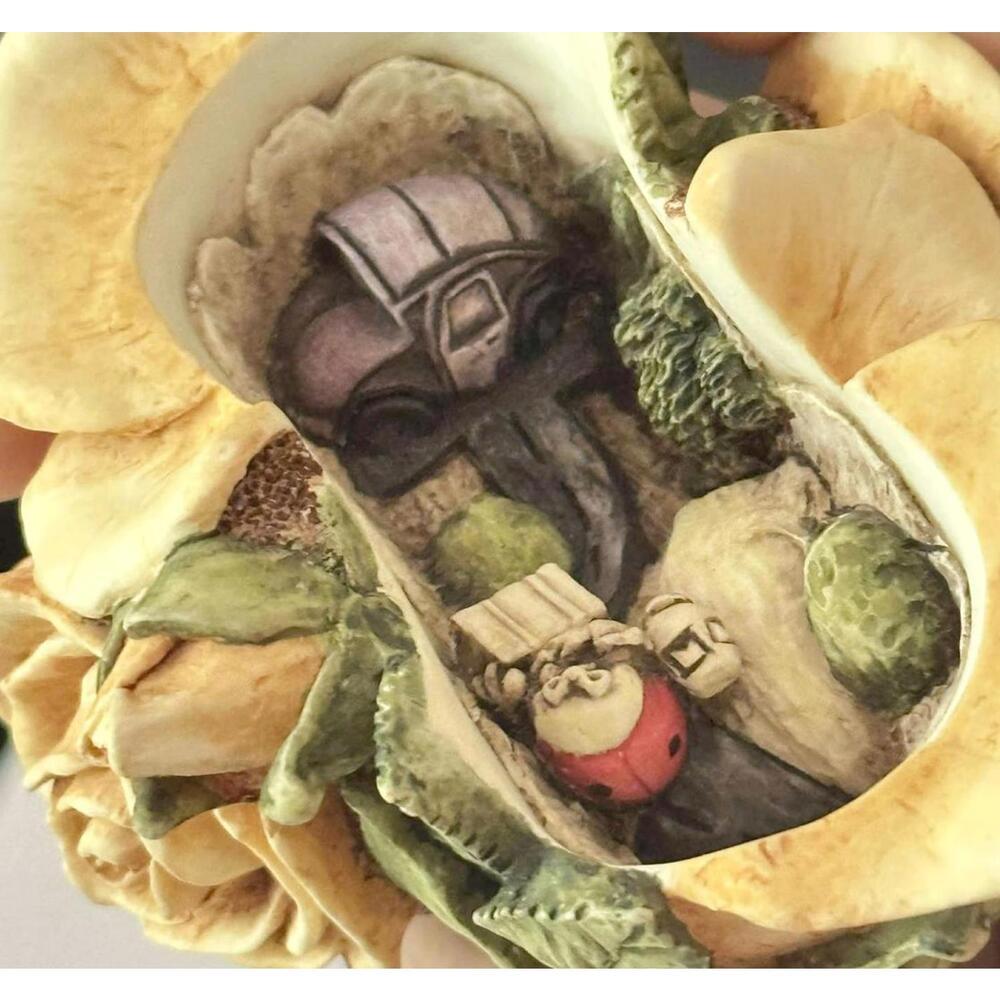 Yellow Rose Harmony Kingdom Trinket Box Figurine 🎁 HTF Rare Collectible🌿 - Picture 6 of 8